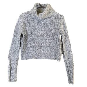 Express Womens Sweater Gray Turtle Neck Long Sleeve Knit Wool Mohair Blend XS